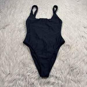 Pacsun Women's S Black Ruched Cheeky Open Back One Piece Swimsuit Swim Beach